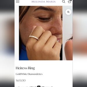 Melinda Maria Gold Heiress Ring with White Stones 8